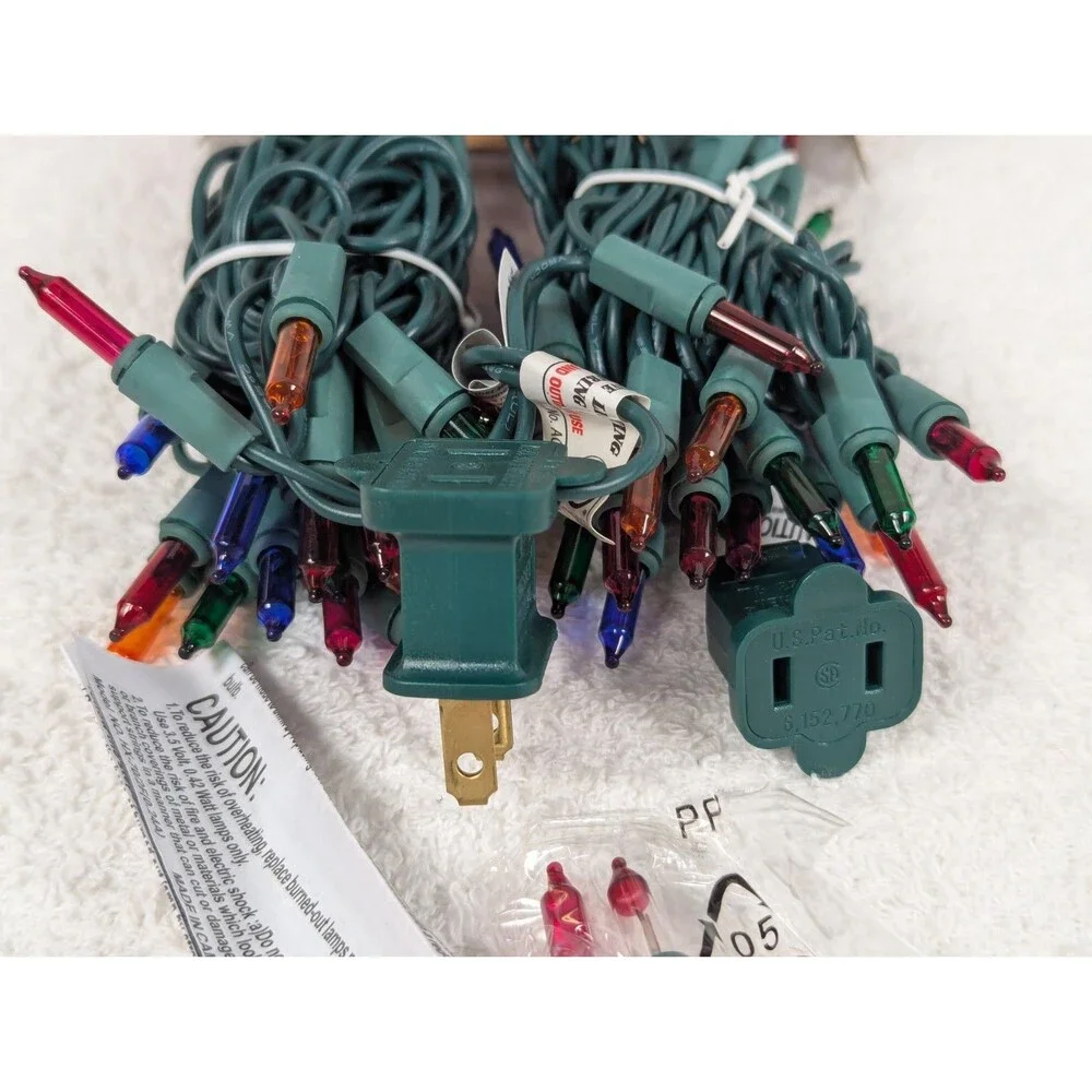 Christmas - Merry Brite - 70 Count - Mini Lights - Multi Color/Green Wire 4 Pack